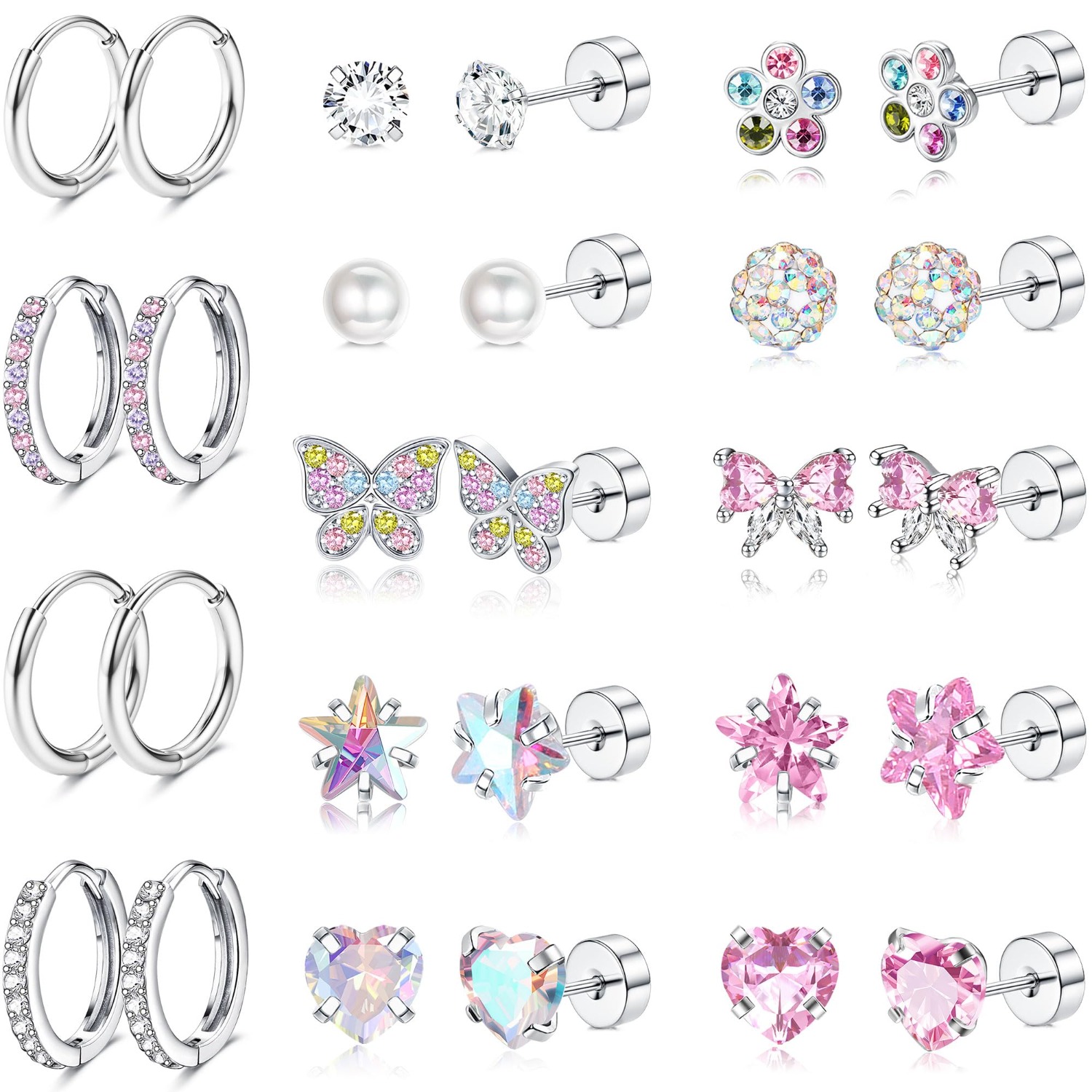Body Jewelry Flat Back - Bobisty 1Pair Earrings for Women Surgical