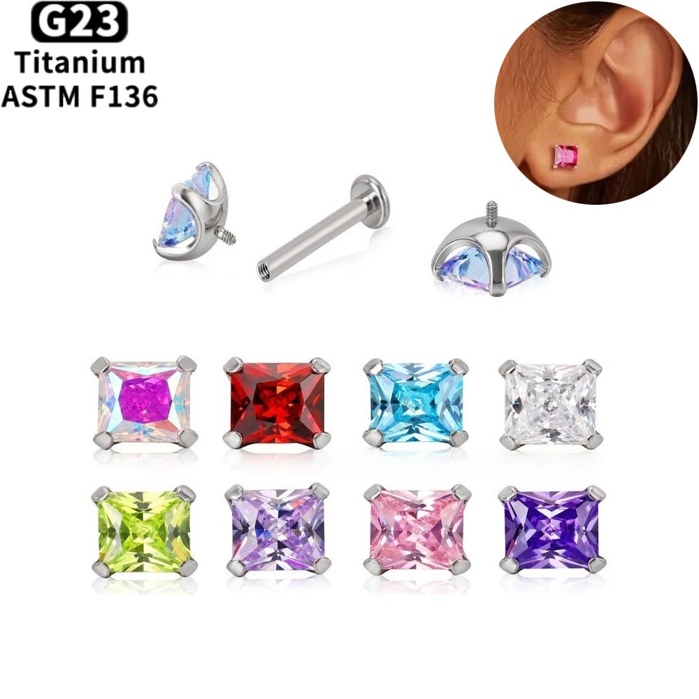 Body Jewelry Internally Threaded - ASTM F136 Titanium Lip Piercing Rings