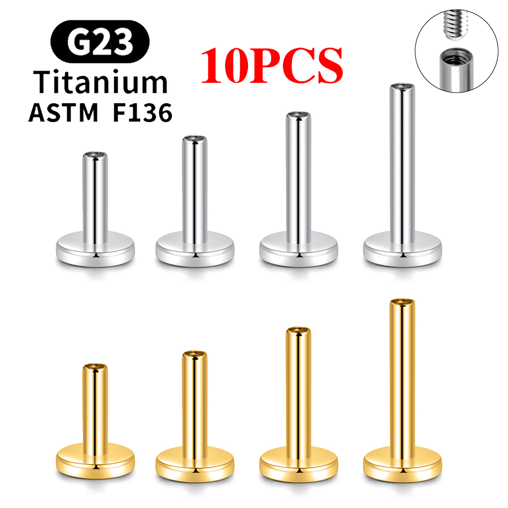 Body Jewelry Internally Threaded - 10PCS G23 Titanium Piercing Internally Threaded