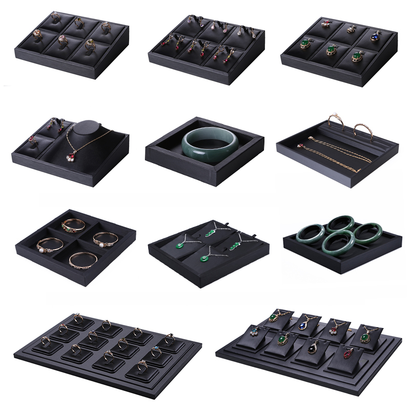 Body Jewelry Display - Superior Black PU Leather Ring Jewelry
