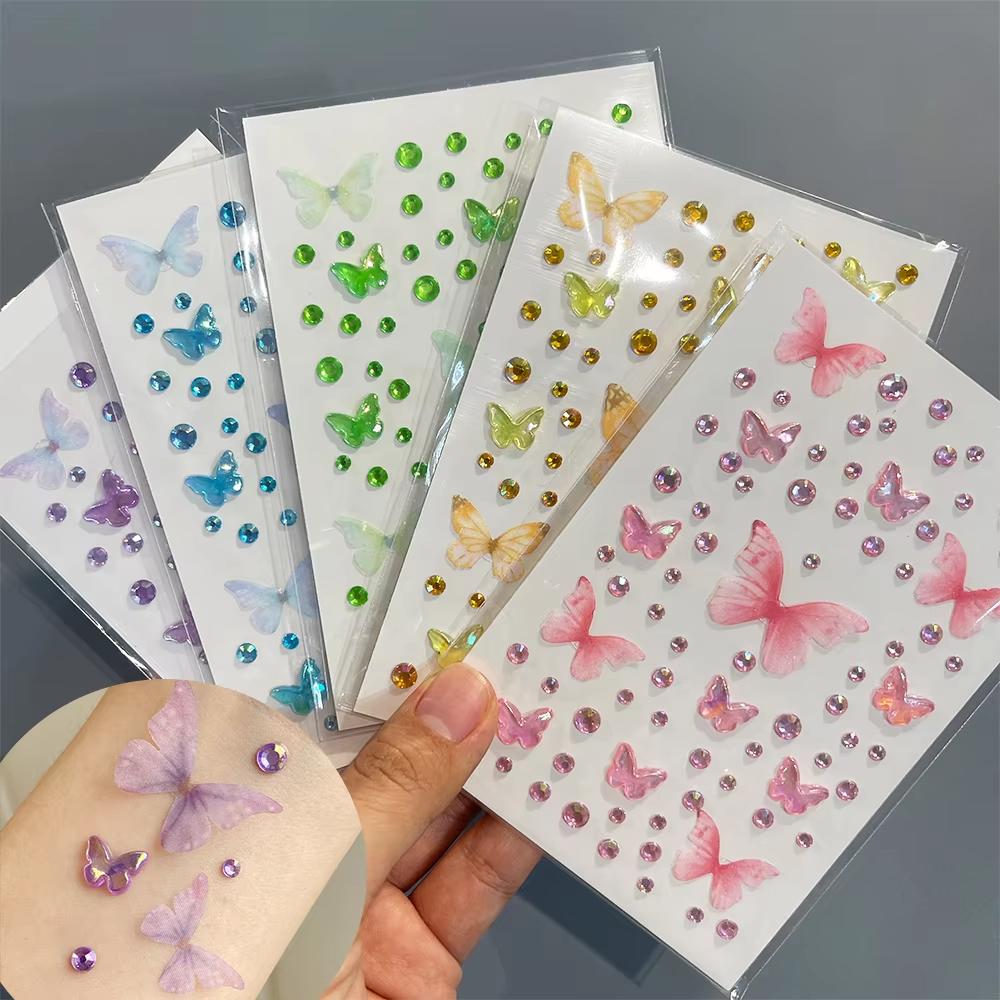 Body Jewelry Diamond - 1sheet Eyes Face Makeup Butterfly Crystal