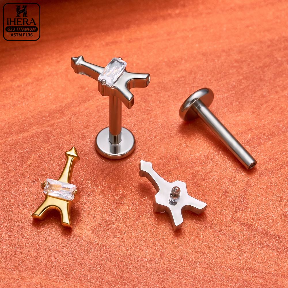 F136 Titanium Piercing Stud Co - Body Jewelry Vertical Labret recension och pris