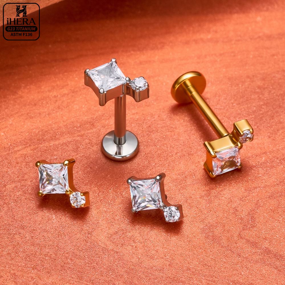 F136 Titanium Piercing Stud Co - Body Jewelry Vertical Labret recension och pris