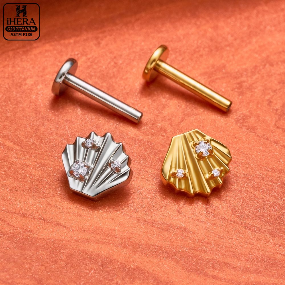 F136 Titanium Piercing Stud Co - Body Jewelry Vertical Labret recension och pris