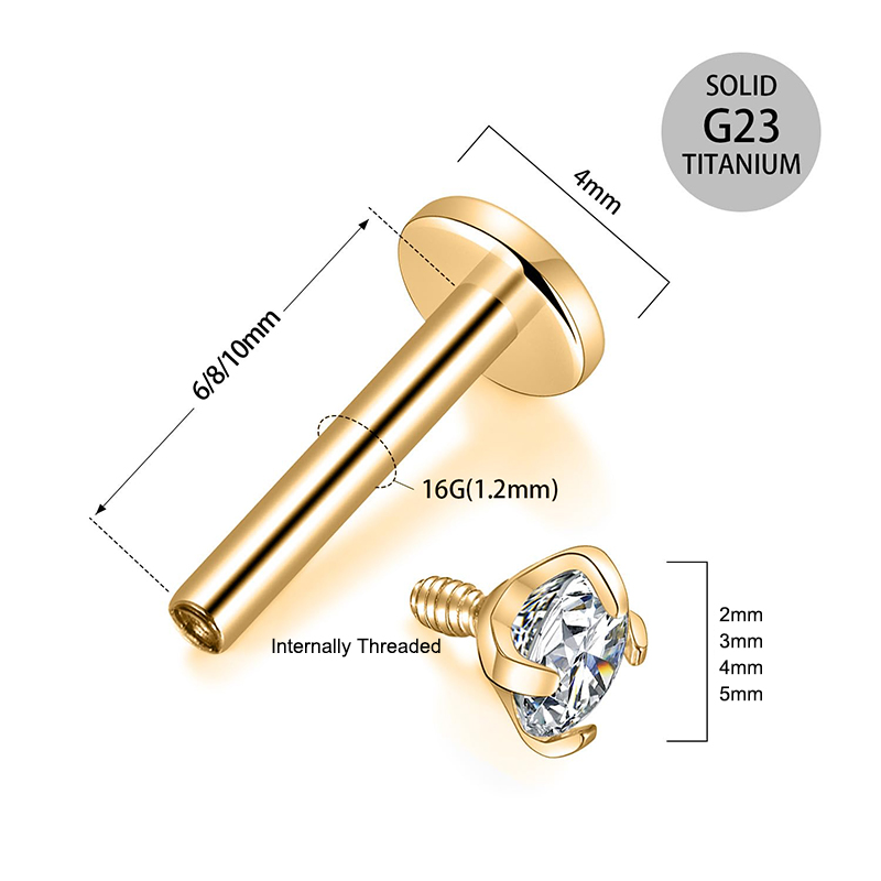 16G Titanium Internally Thread - Body Jewelry Internally Threaded recension och pris