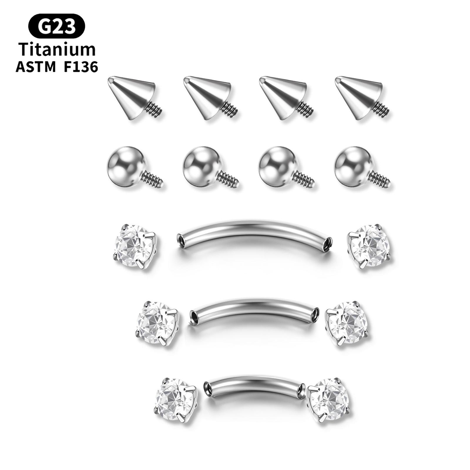 17Pcs/Set Titanium Internal Th - Body Jewelry Vertical Labret recension och pris