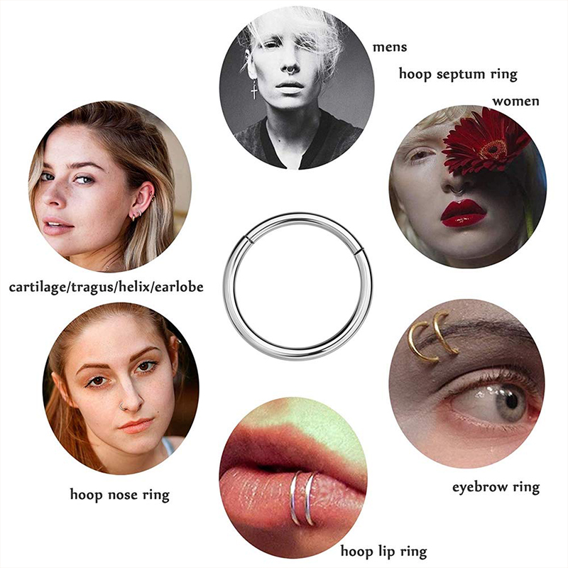 16G 316L Surgical Steel Hinged - Body Jewelry Nose Studs recension och pris