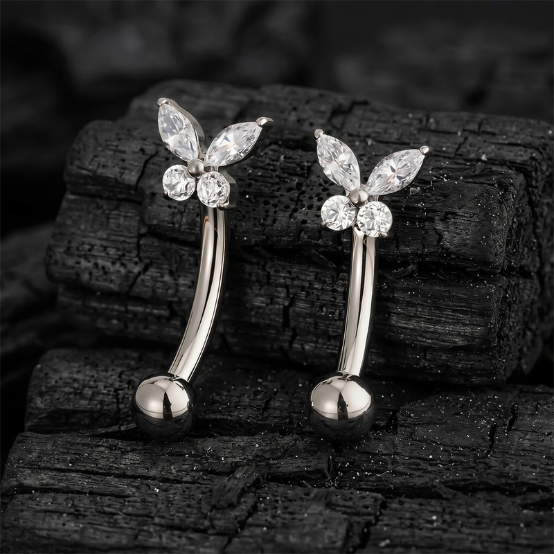 ASTM F136 Titanium Tiny Butter - Body Jewelry Vertical Labret recension och pris