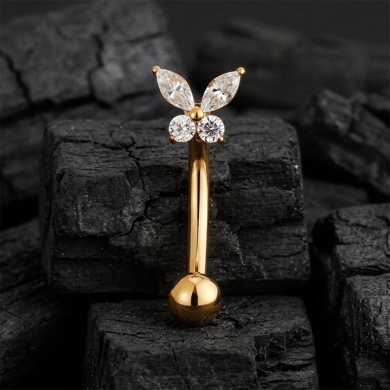 ASTM F136 Titanium Tiny Butter - Body Jewelry Vertical Labret recension och pris