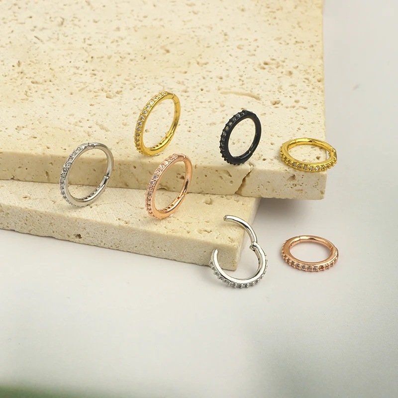 16G Clear CZ Nose Ring Hoop 31 - Body Jewelry Nose Studs recension och pris