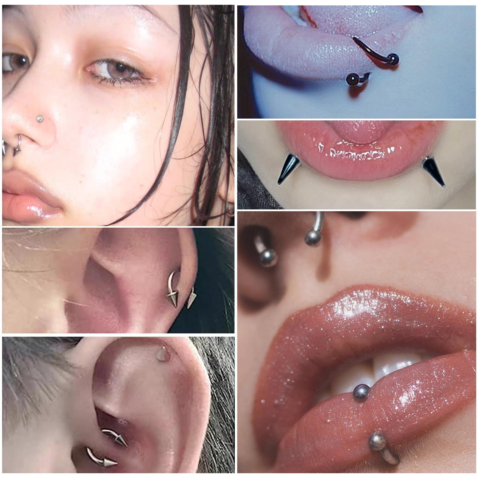 34pcs/Set 16G Snake Bite Pierc - Body Jewelry Vertical Labret recension och pris