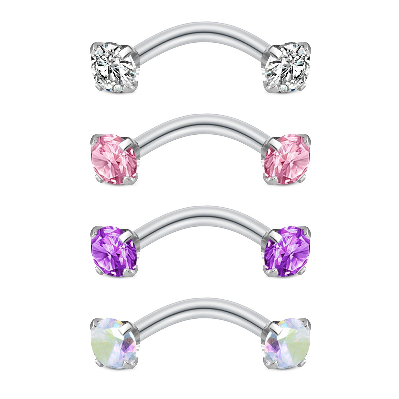 4pcs Rook Piercing Jewelry Eye - Body Jewelry Vertical Labret recension och pris