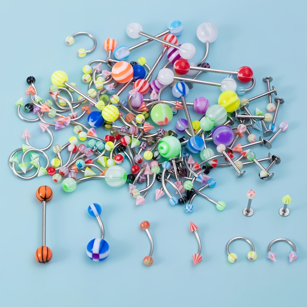 45/80/110Pcs Mix Styles Stainl - Body Jewelry Jewelry Box recension och pris