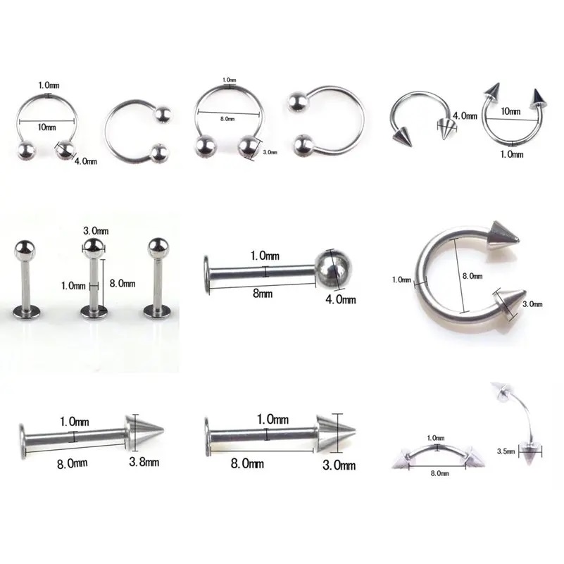 45/80/110Pcs Mix Styles Stainl - Body Jewelry Jewelry Box recension och pris