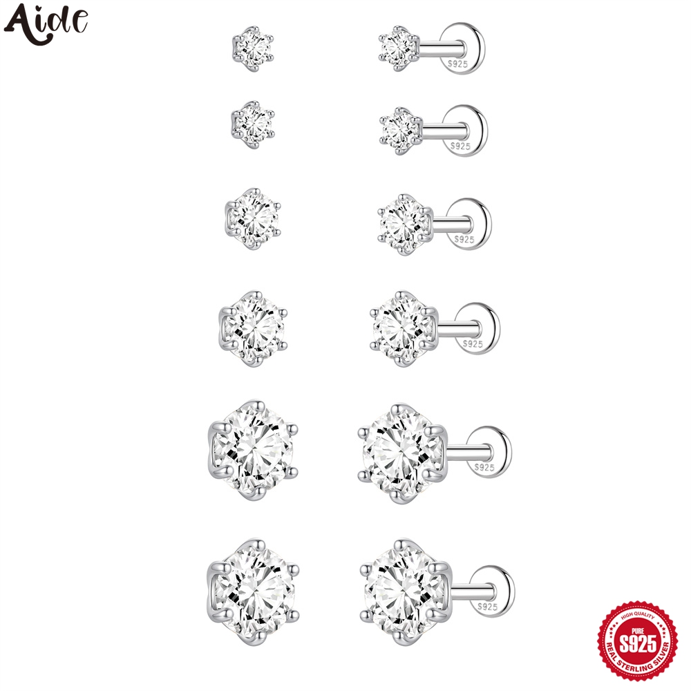 Aide S925 Sterling Silver 6 Si - Body Jewelry Flat Back recension och pris