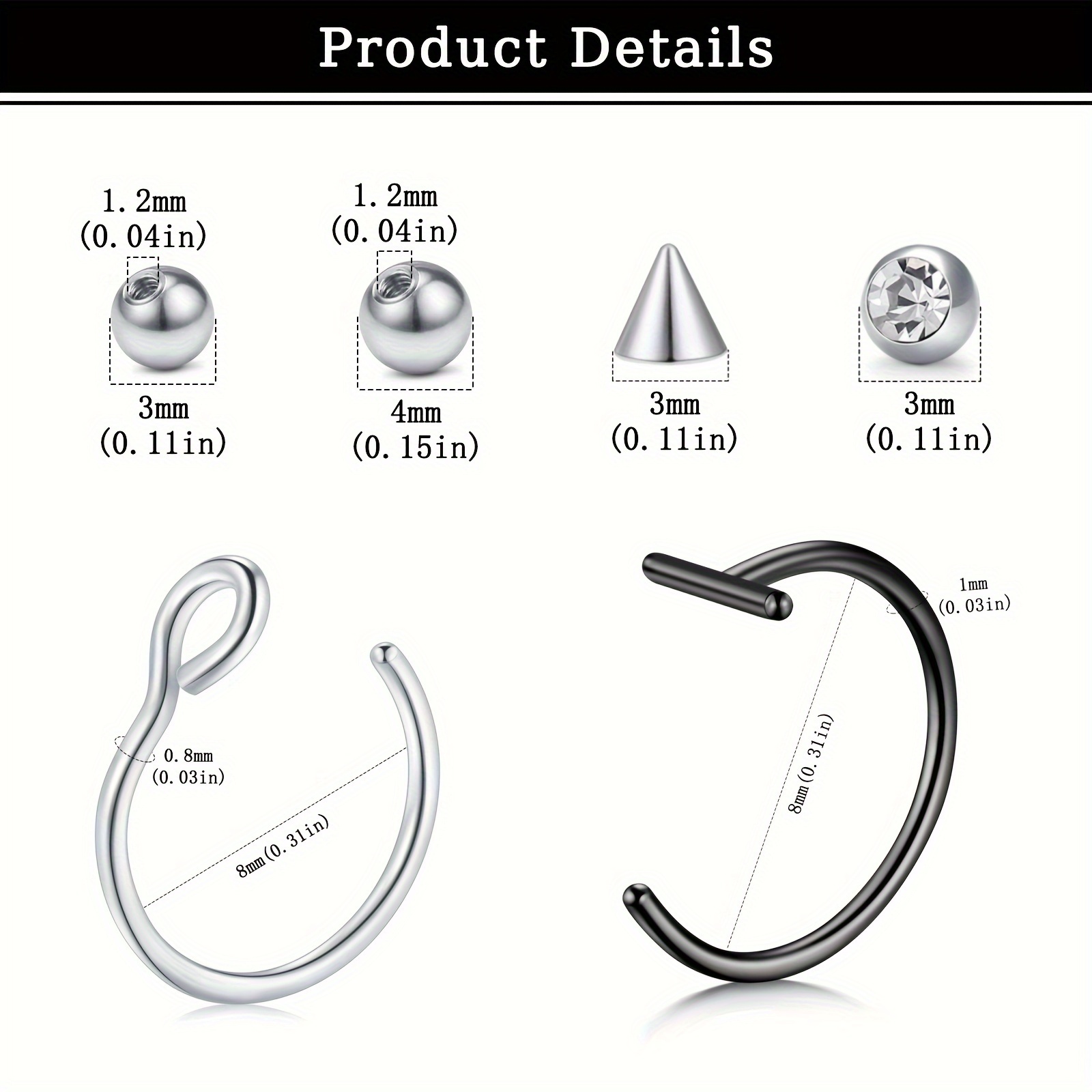 Fake Piercings Fake Lip Ring F - Body Jewelry Nose Studs recension och pris