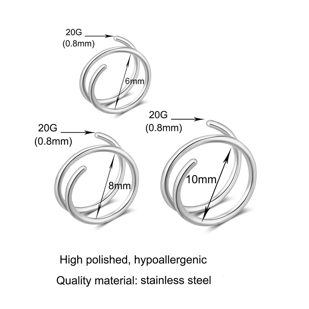 1PC Stainless Steel 316 Double - Body Jewelry Nose Studs recension och pris