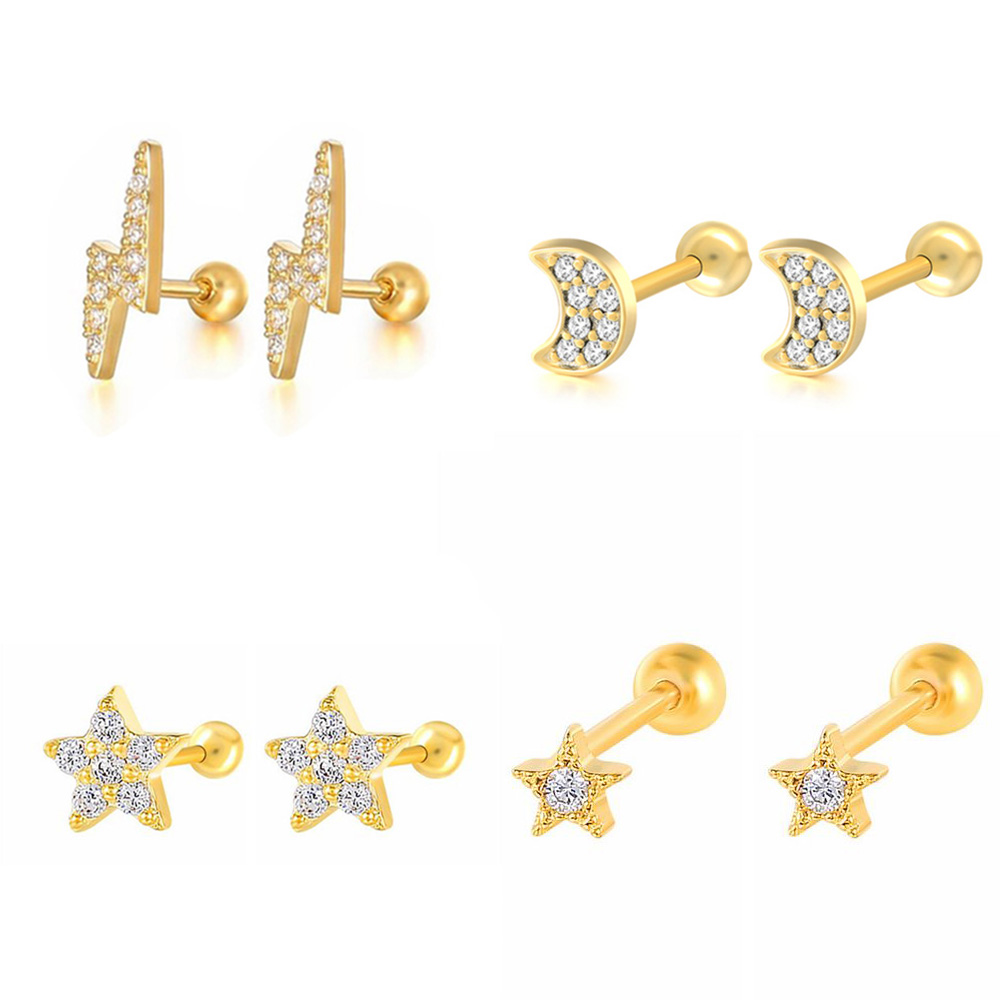 1PC Star Moon Lightning Zircon - Body Jewelry Flat Back recension och pris