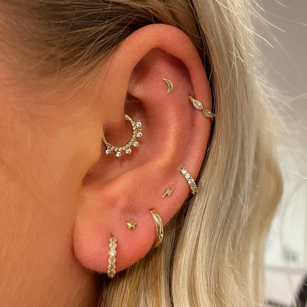 1PC Star Moon Lightning Zircon - Body Jewelry Flat Back recension och pris