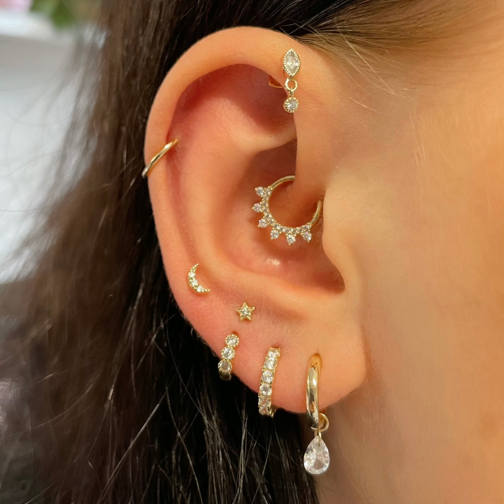 1PC Star Moon Lightning Zircon - Body Jewelry Flat Back recension och pris