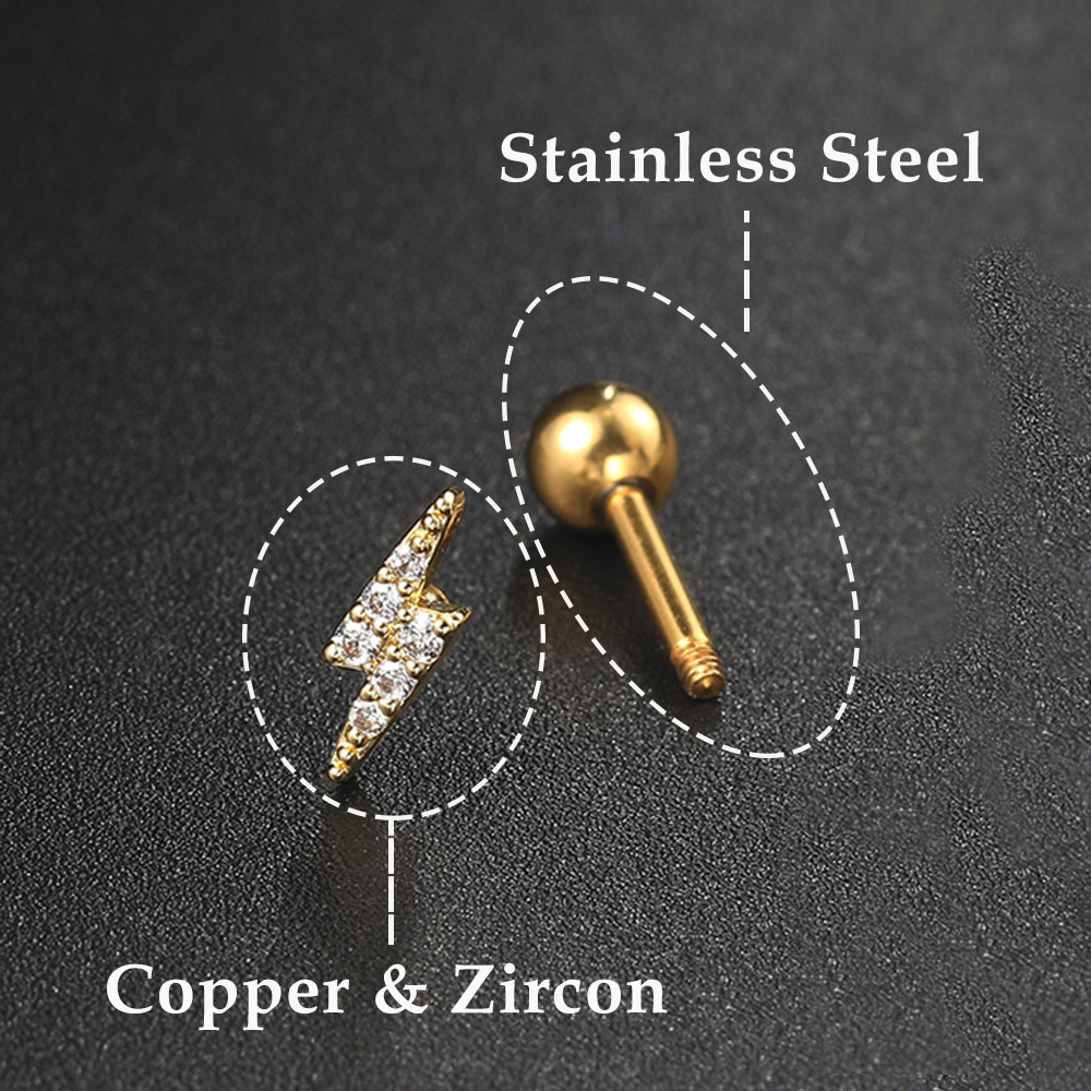 1PC Star Moon Lightning Zircon - Body Jewelry Flat Back recension och pris