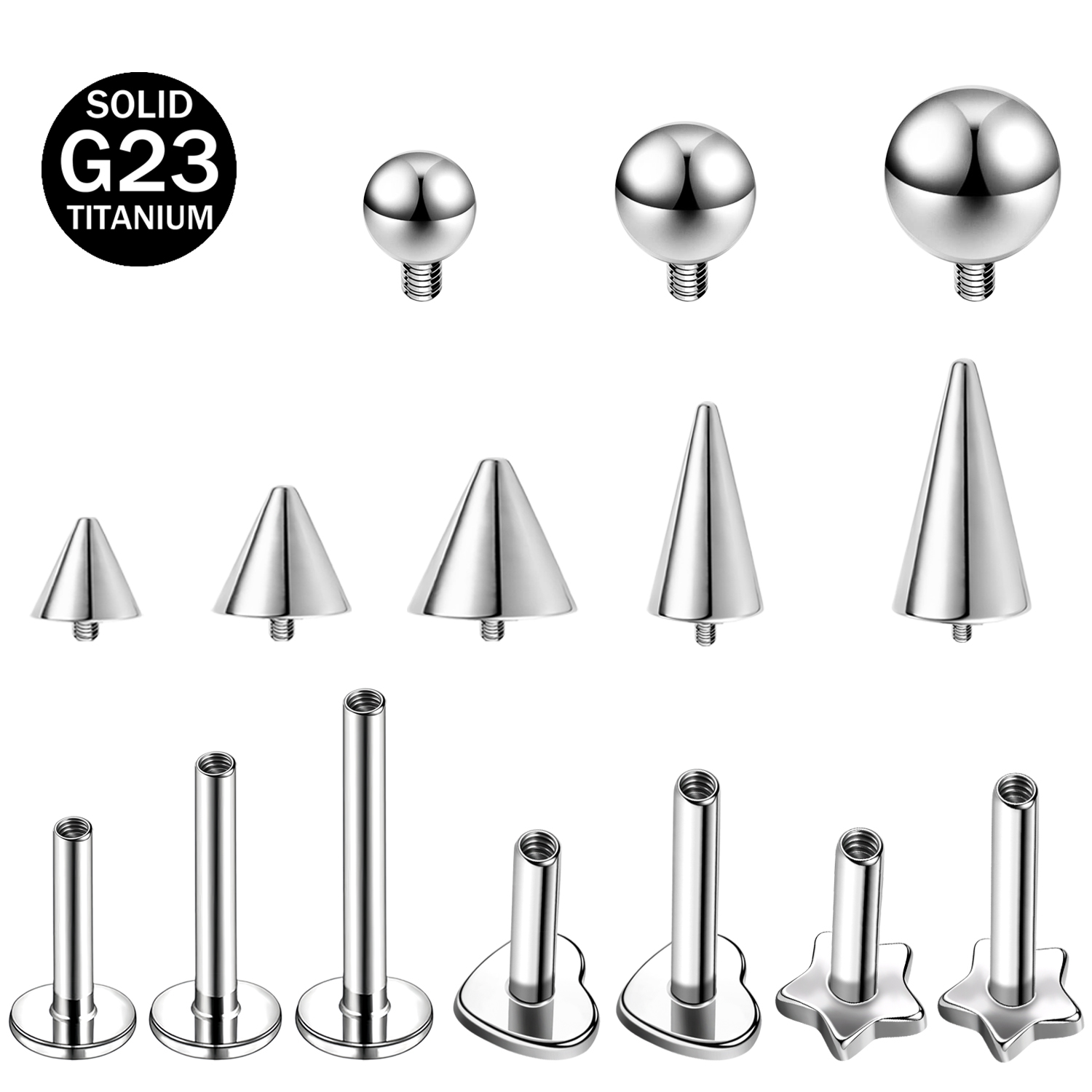 ZS 1PC Star Heart Spike Lip La - Body Jewelry Internally Threaded recension och pris
