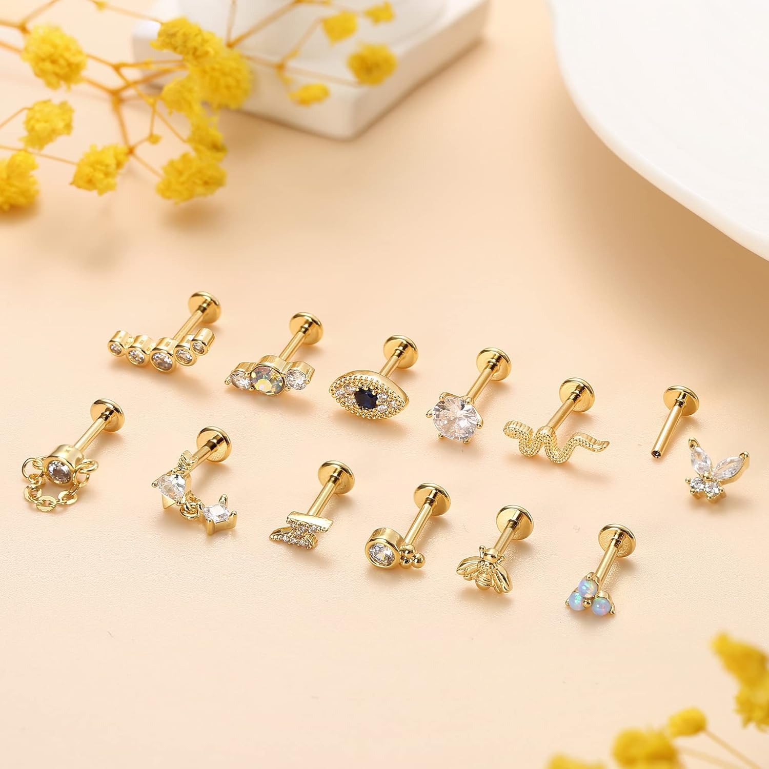 Bobisty 1Pc Cartilage Earrings - Body Jewelry Flat Back recension och pris