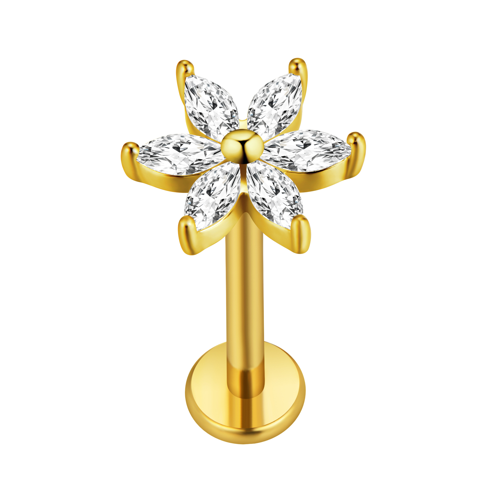Maple Leaf Labret Piercing Sta - Body Jewelry Flat Back recension och pris