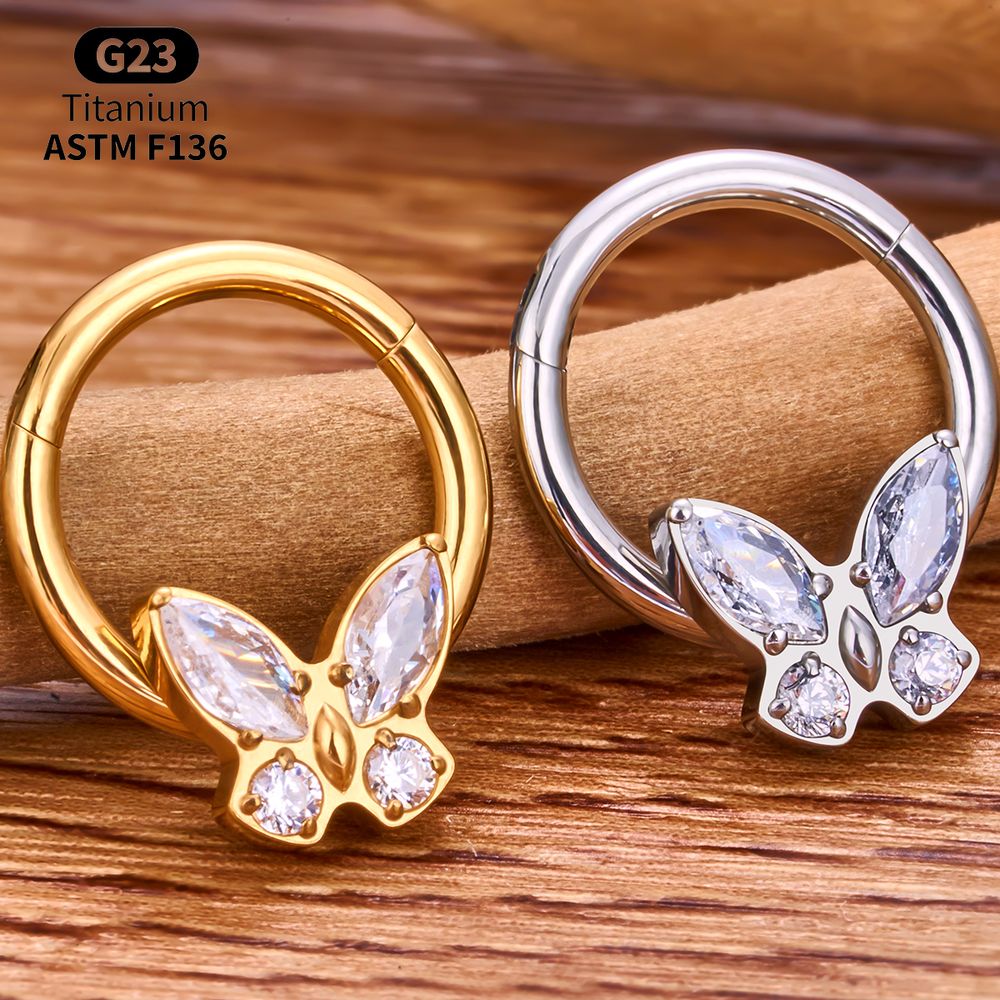 G23 Titanium Clicker Hoop Lot  - Body Jewelry Vertical Labret recension och pris