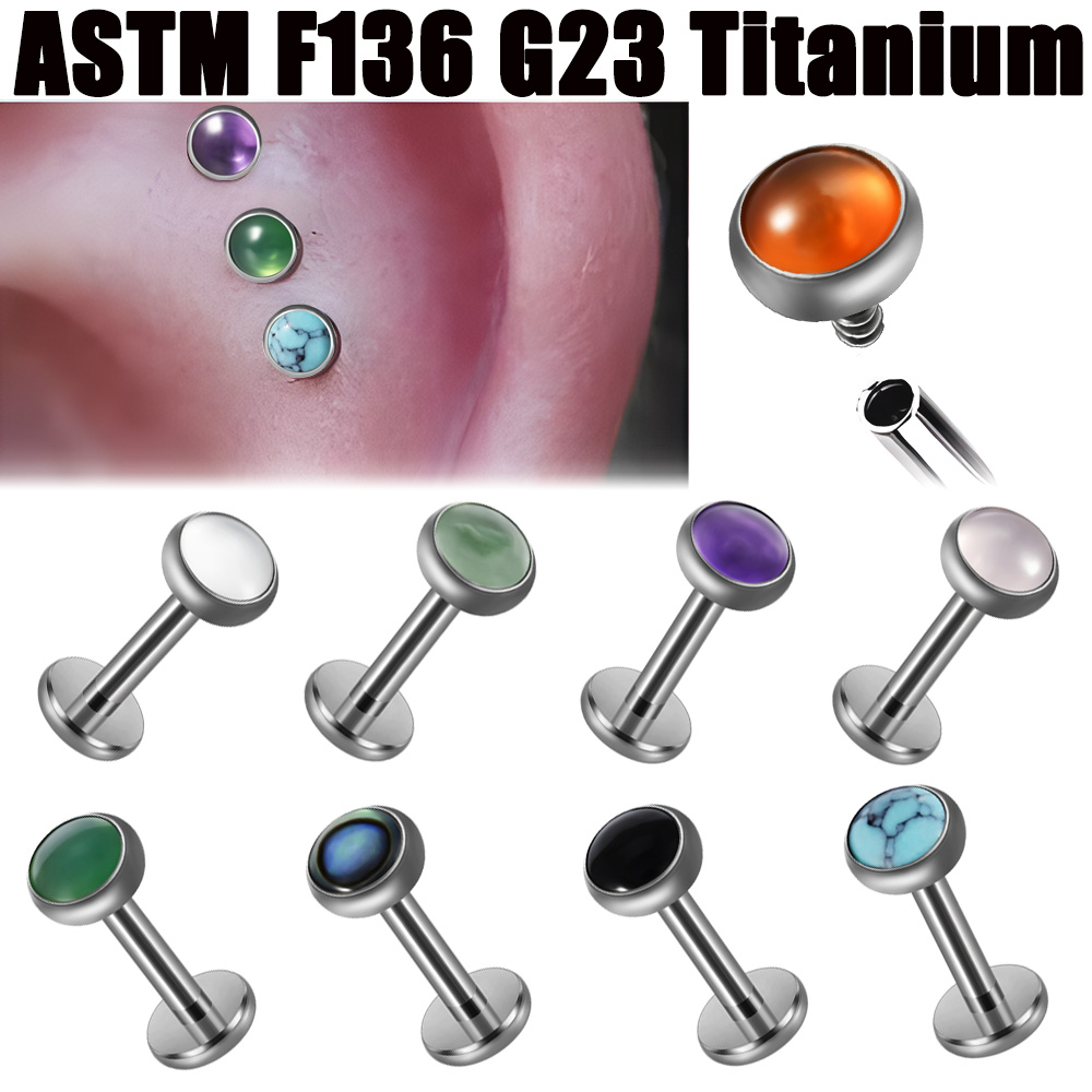 1PC 16g G23 Titanium Crystal&S - Body Jewelry Flat Back recension och pris