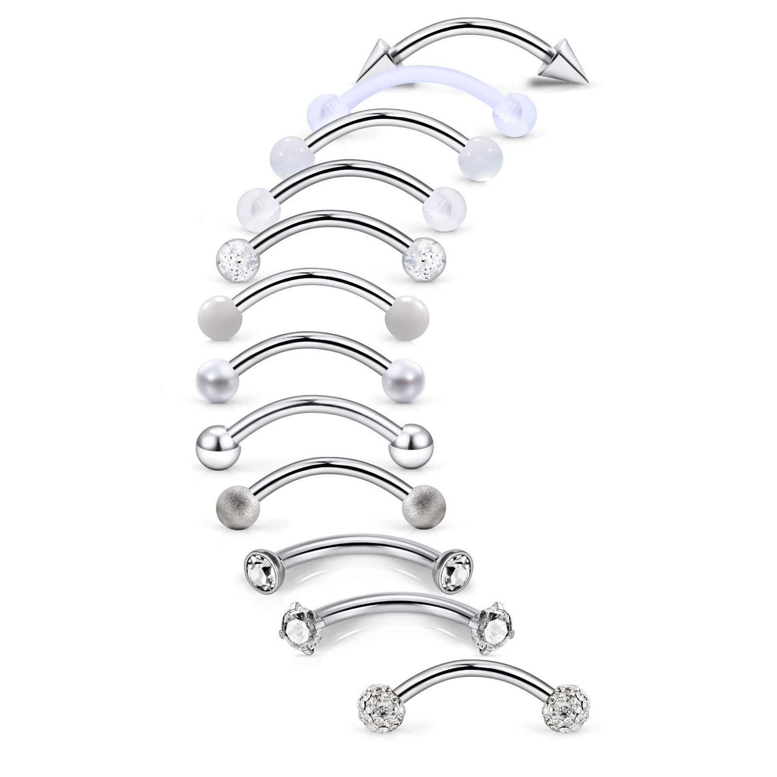 10/11/12pcs 16G Stainless Stee - Body Jewelry Vertical Labret recension och pris