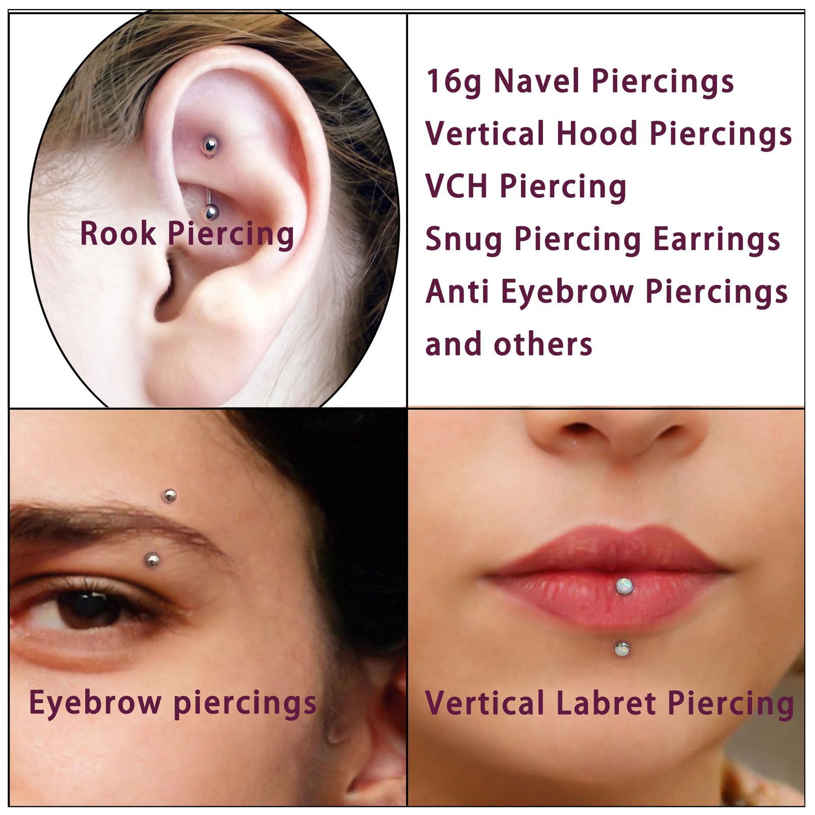 10/11/12pcs 16G Stainless Stee - Body Jewelry Vertical Labret recension och pris