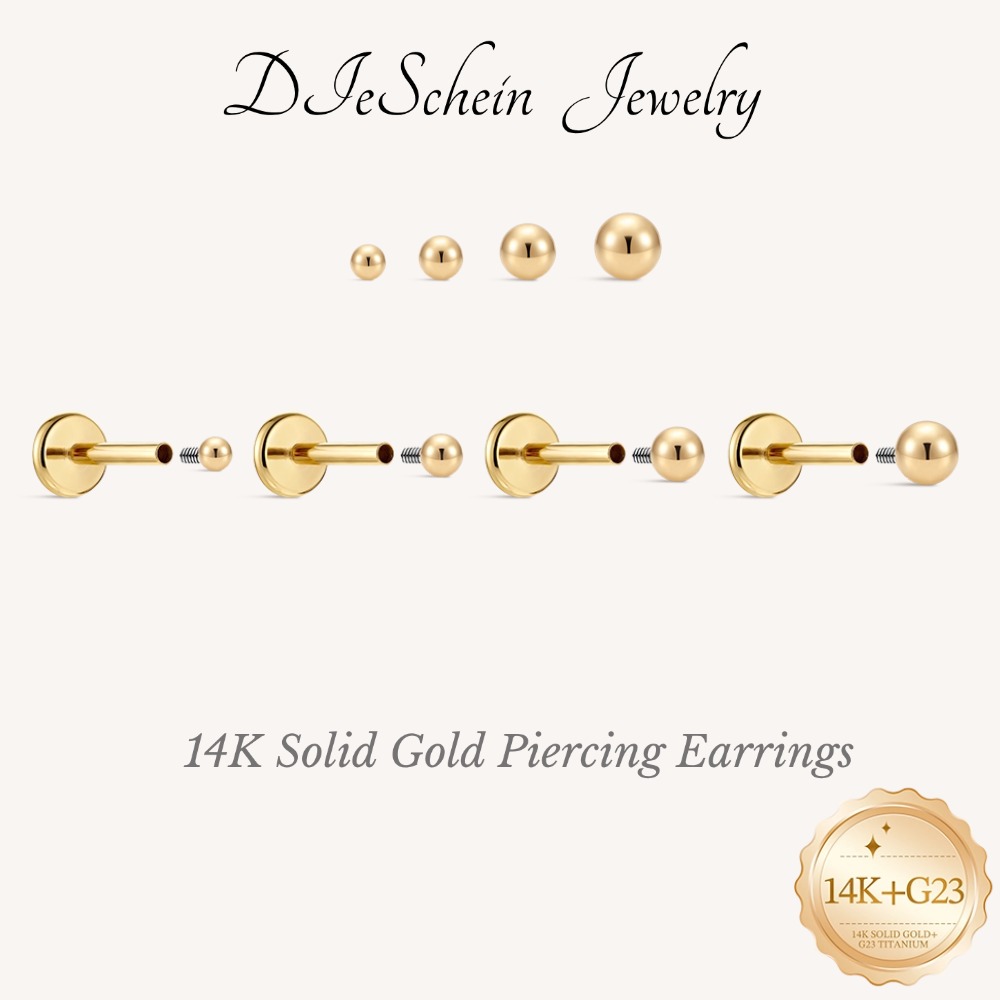 DIeSchein 14K Solid Gold Minim - Body Jewelry Flat Back recension och pris