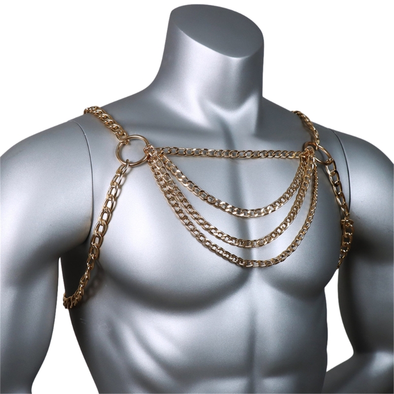 Men's Sexy Metal Body Chest Ch - Body Jewelry Men recension och pris