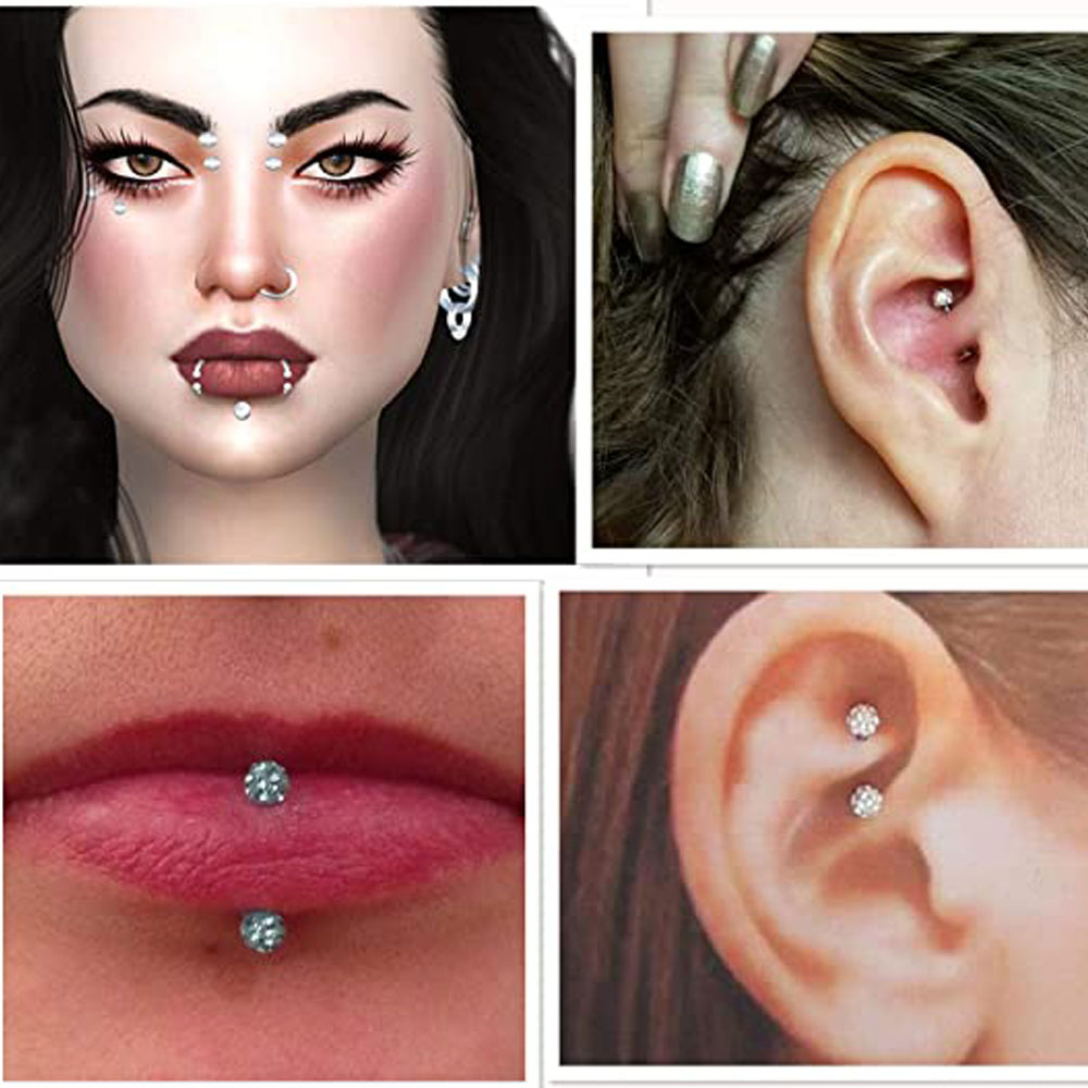 16G Forwards Helix Conch Rook  - Body Jewelry Vertical Labret recension och pris