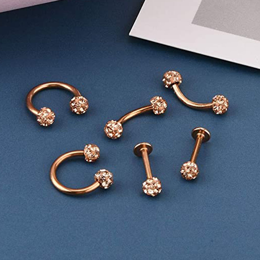 16G Forwards Helix Conch Rook  - Body Jewelry Vertical Labret recension och pris