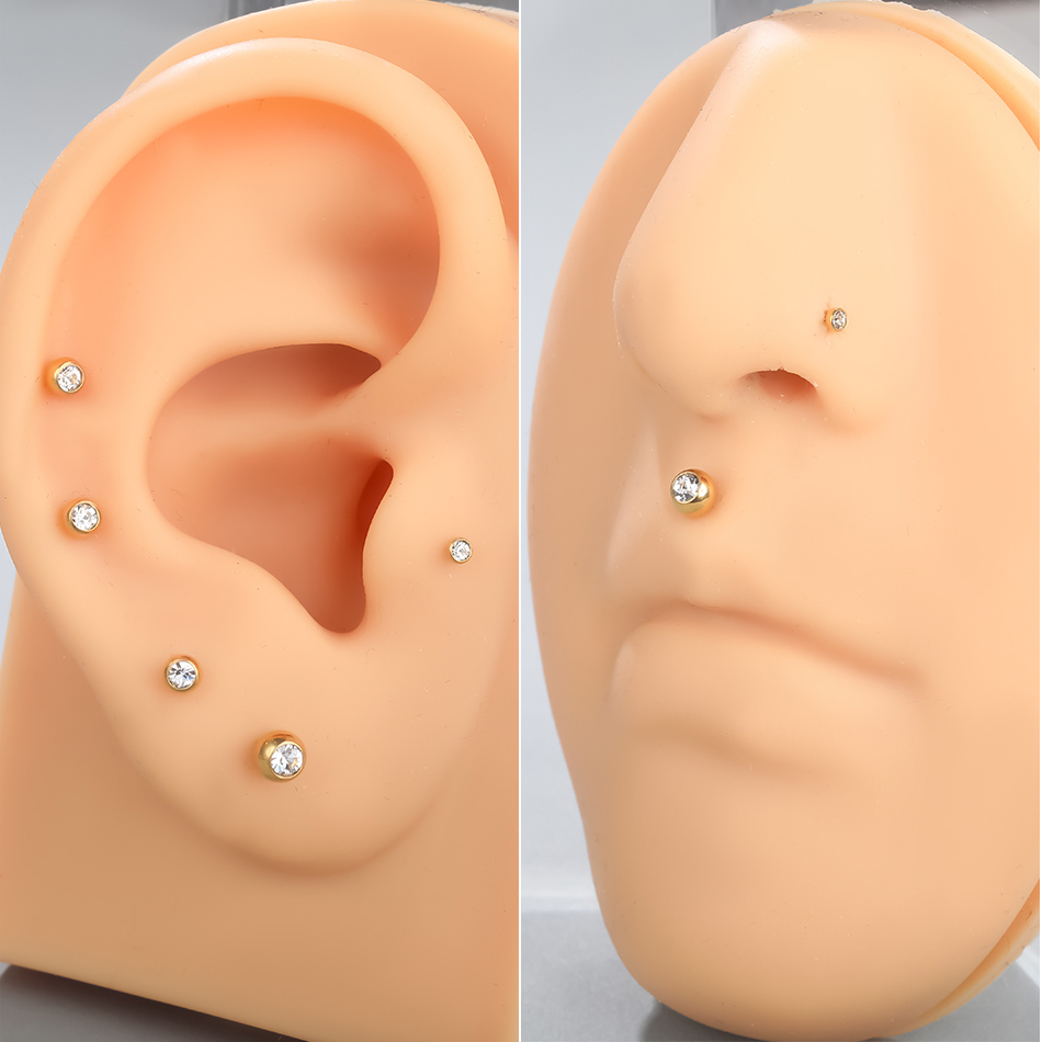 G23 Titanium Labret Piercing L - Body Jewelry Internally Threaded recension och pris
