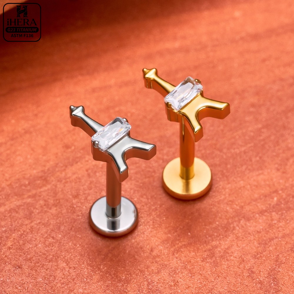 G23 Titanium Labret Segment He - Body Jewelry Vertical Labret recension och pris