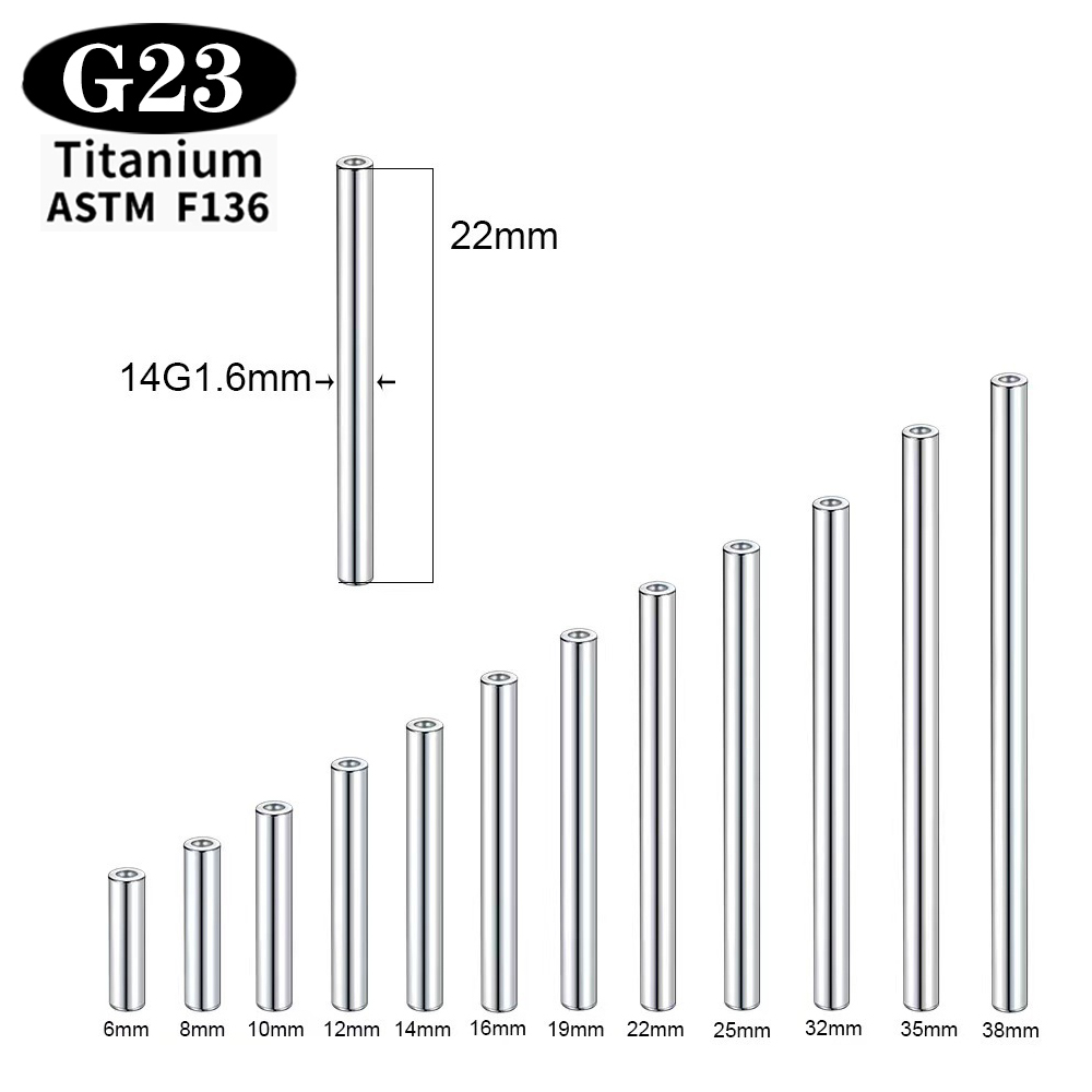 1/5/50PCS ASTM F136 Implant Gr - Body Jewelry Internally Threaded recension och pris
