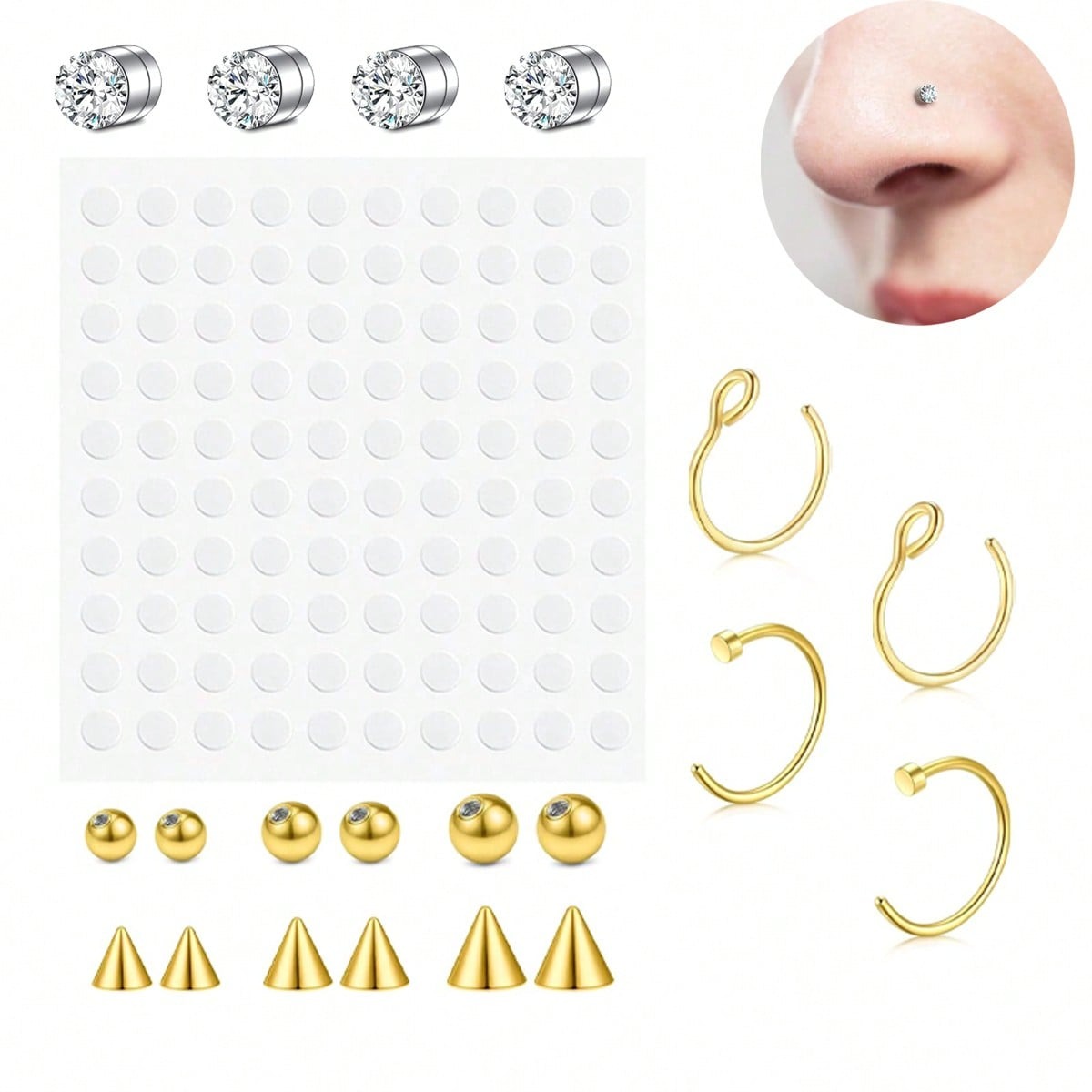 Fake Nose Rings Fake Septum Fo - Body Jewelry Nose Studs recension och pris