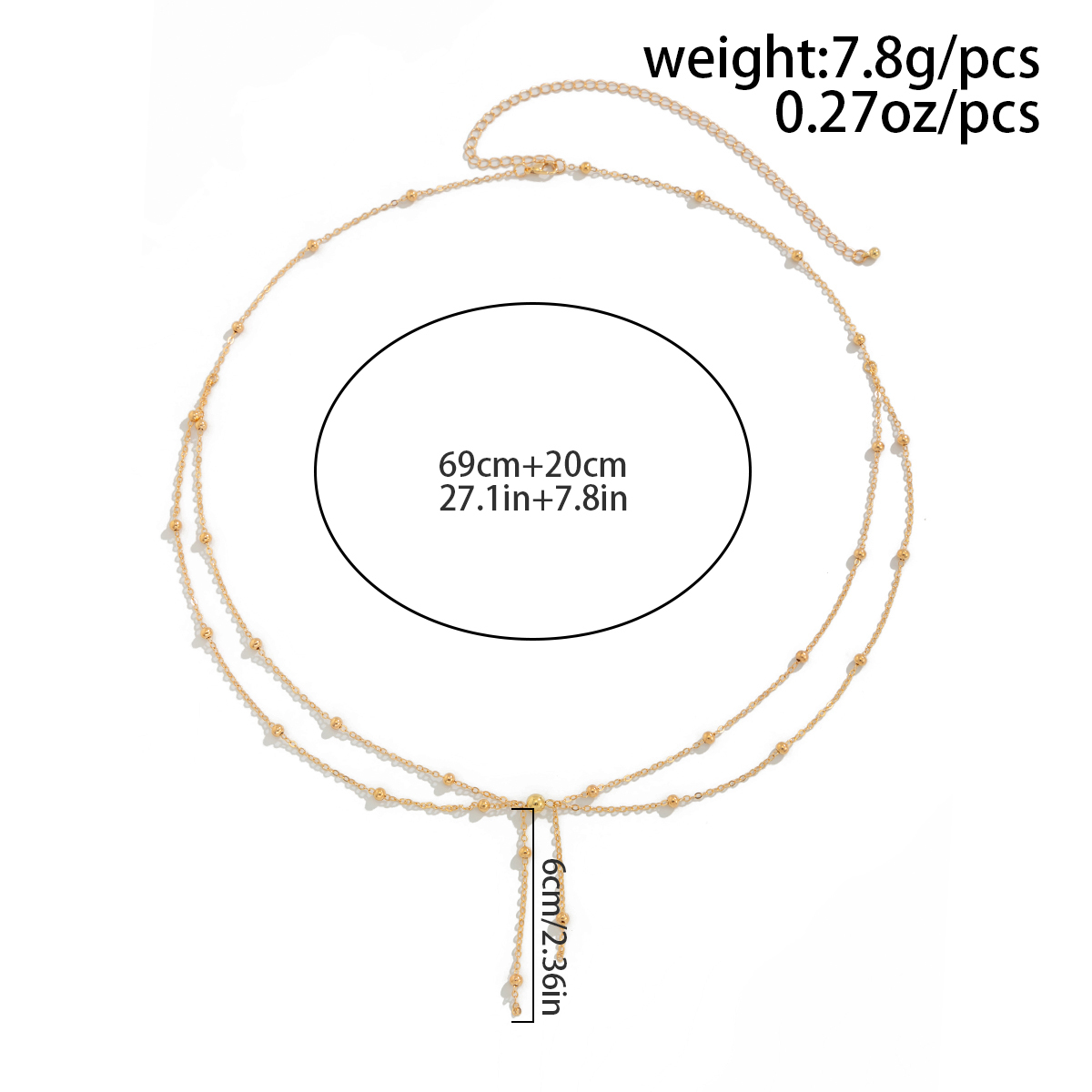 KunJoe Multilayer Gold Color T - Body Jewelry For Sale recension och pris