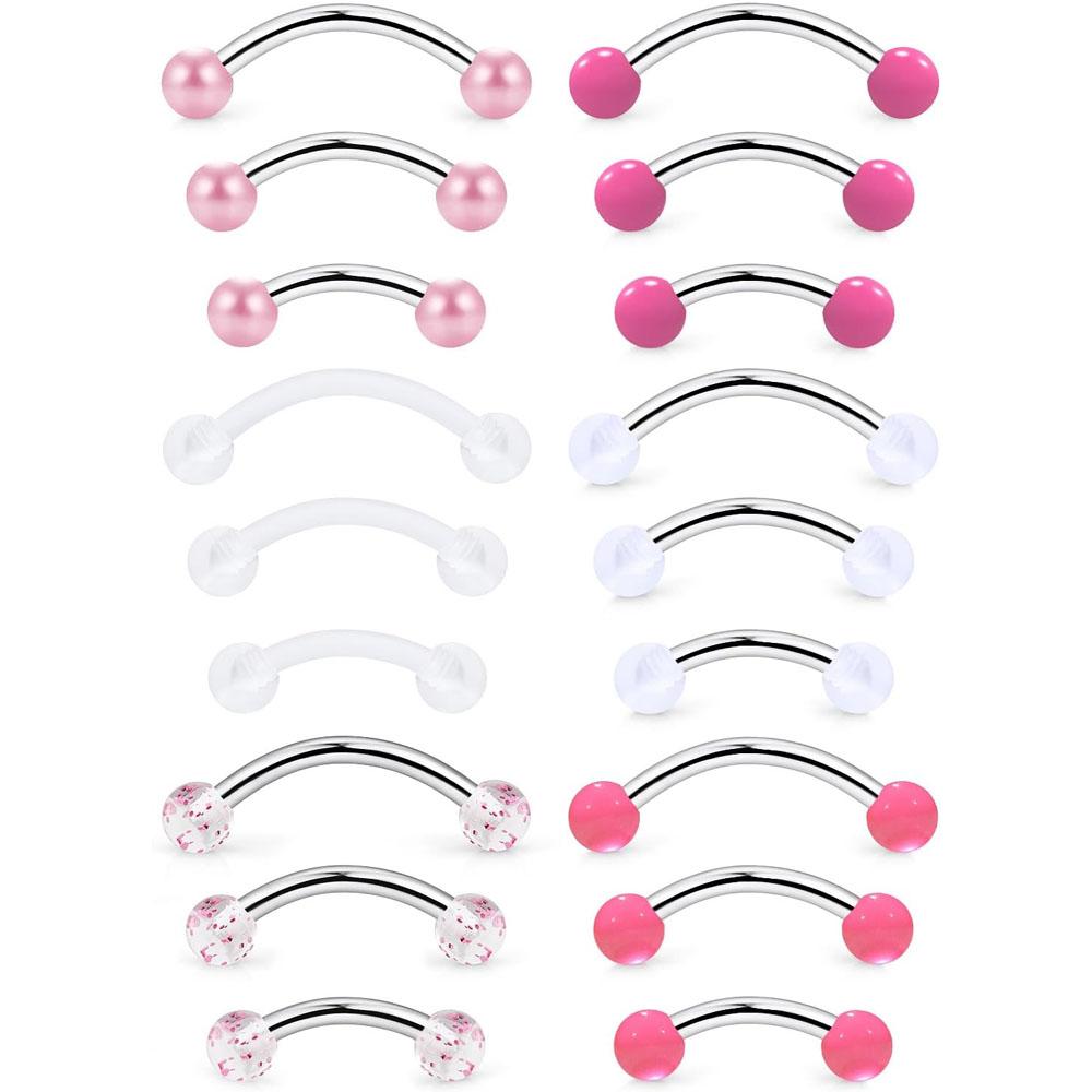 1/18Pcs Set 16G 6/8/10mm Eyebr - Body Jewelry Vertical Labret recension och pris