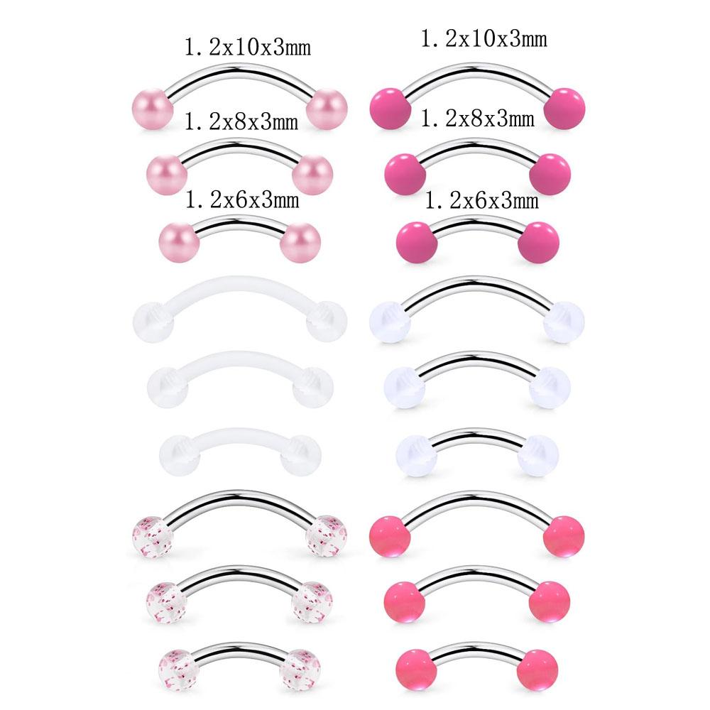 1/18Pcs Set 16G 6/8/10mm Eyebr - Body Jewelry Vertical Labret recension och pris