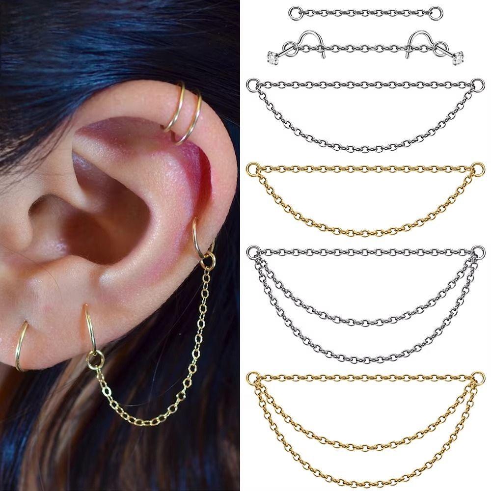 Fashion Titanium Nose Chain Do - Body Jewelry Nose Studs recension och pris