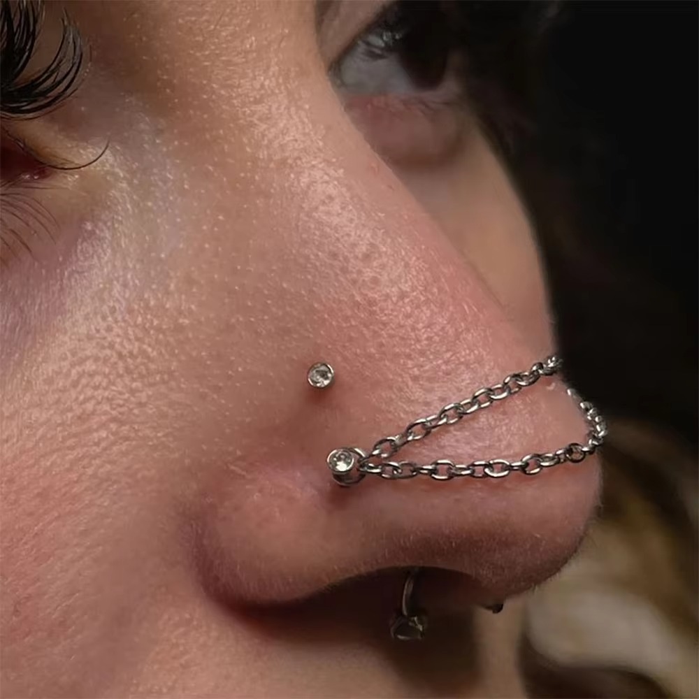 Fashion Titanium Nose Chain Do - Body Jewelry Nose Studs recension och pris