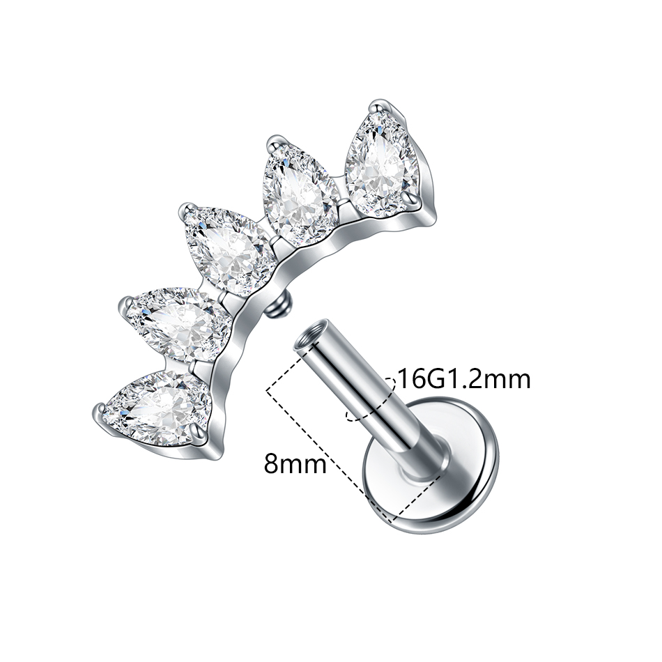 1Pc/5Pcs G23 Titanium Leaf Hel - Body Jewelry Internally Threaded recension och pris