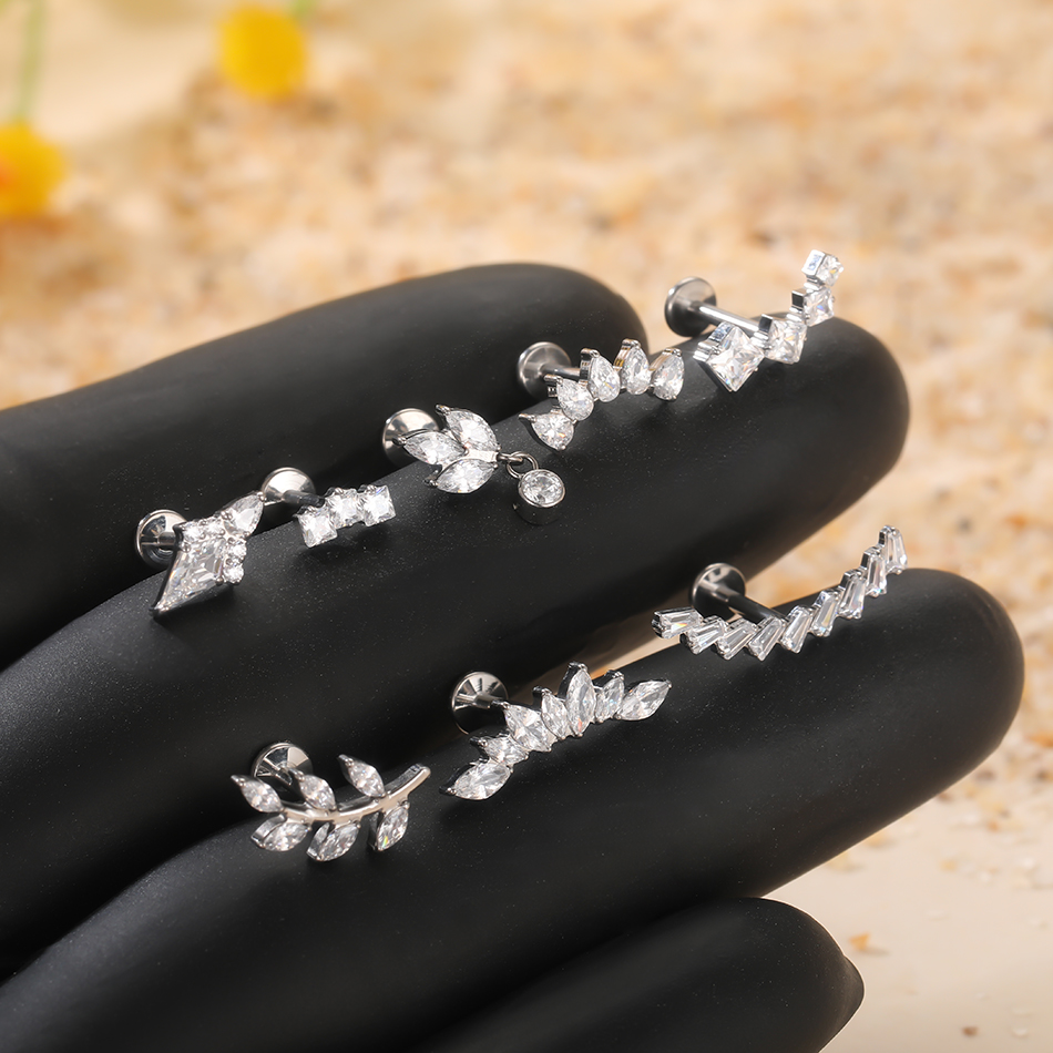 1Pc/5Pcs G23 Titanium Leaf Hel - Body Jewelry Internally Threaded recension och pris