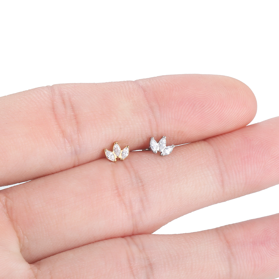 1pc Labret Piercing Titanium L - Body Jewelry Internally Threaded recension och pris