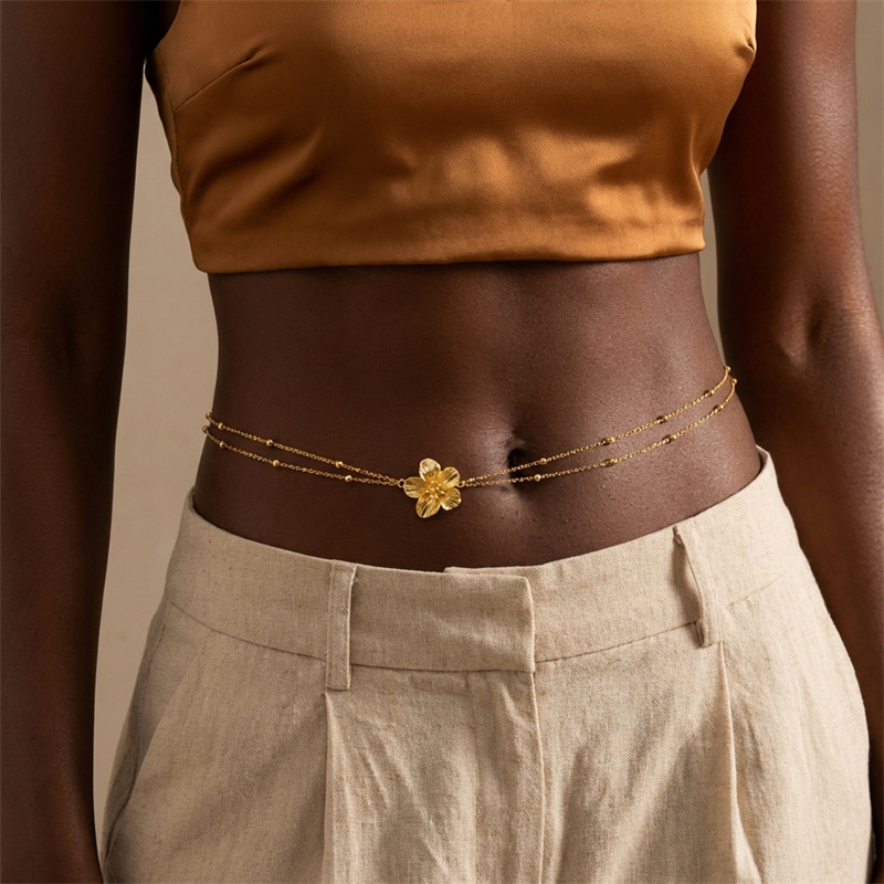 Simple Double Layers Belly Cha - Body Jewelry For Sale recension och pris