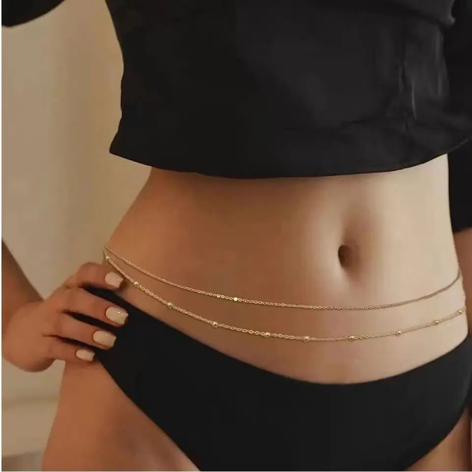 HipHop Double Layers Belly Cha - Body Jewelry For Sale recension och pris